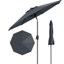 9FT Outdoor Patio Umbrella Outdoor pool Umbrella with Push Button Tilt and Crank, Market Umbrella 8 Sturdy Ribs UV Protection for Garden, Deck, Backyard (Black) 