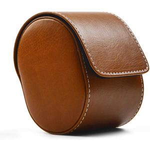 Oirlv Luxury Leather Travel Watch Case Single Watch Box for Men and Women Portable Jewelry Watch Storage Roll Organizer(Brown)
