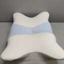 Cervical Pillow for Neck and Shoulder Pain Relief - Ergonomic Neck Pillow for Sleeping, Contour Memory Foam Pillows Side Sleeper Pillow for Neck Support, Bed Pillow for Side Back Stomach Sleepers (White & Blue)