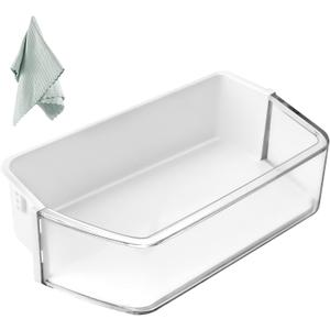 AMI PARTS DA97-12657A (not DA97-12650A) Refrigerator Door Shelf (LEFT) fit for Samsung Refrigerator Parts RF260BEAESR RF261BEAESR RF261BEAESP Replaces AP5621270 DA63-06867 With Cleaning Cloth