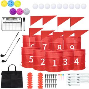 9 Holes Backyard Golf Outdoor Game - Outdoor Yard Game for Golf Practice, Golf Chipping Game for Adults and Family,Lawn, Beach, Camping, Park