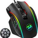 Redragon Gaming Mouse, MMO Mouse Gaming UP 12400 DPI, 19 Macro Programmable Buttons, RGB Mouse with 12 Side Buttons, 8 * 2.4g Weight Tuning for PC Laptop MOBA FPS, M901K, Black