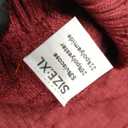 TUREFACE Red Turtleneck Sweater for Men Long Sleeve Casual Winter Knitted Pullover Slim Fit Turtlenecks, XL