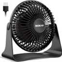 BESKAR USB Small Desk Fan, Portable Fans with 3 Speeds Strong Airflow, Quiet Operation and 360Rotate, Personal Table Fan for Home,Office, Bedroom - 3.9 ft Cord (Black)
