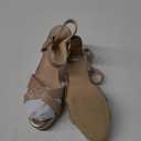 DREAM PAIRS Women's Chunky Heels Open Toe Ankle Strap Sparkly Heels Pump Sandals (7.5, Champagne/Glitter)