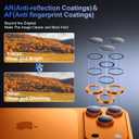for iPhone 17 Pro Max/iPhone 17 Pro Lens Protector[Shatterproof 9H Tempered Glass] [1:1 Invisible Ultra Clarity Cover,Orange