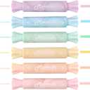 chosch Candy Shape Highlighters, Assorted colors,Chisel Tip,Water Based,Quick Dry& Write Smoothly 6 Macaron Colors (CANDY HIGHLIGHTER)