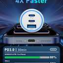 WODENTA for iPhone 17/16/15 Pro Max Car Charger, 67W 3-Port Fast USB C Car Charger Power Cigarette Lighter Adapter with 3FT USB C to C Cable for iPhone 17/17 Pro/Air/17e/16/15 Pro Max/Plus/16e, iPad