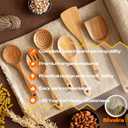 Riveira's 6-Piece Kitchen Essentials - Wooden Spoons for Cooking and Comprehensive Cooking Utensils Set (Light Teak)