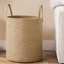 Laundry Basket, 72L Woven Laundry Hamper, Baby Nursery Hamper for Toys, Blanket Basket for Living Room, Clothes Hamper for Bedroom&Baby Room, Jute (16"W x 22"H)