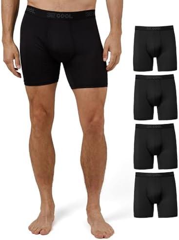 32º DEGREES Mens 4-Pack Active Mesh Quick Dry Performance Boxer Brief, Large