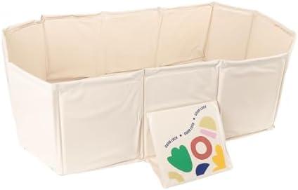 Oreilet Foldable Bathtub, 29.5 X 27.6 X 9.8inch Portable Bathtub with Drain Plug, Ideal for Pets, Kids, Baby, Toddler, Easy to Store, Lightweight for Home & Travel (Beige)