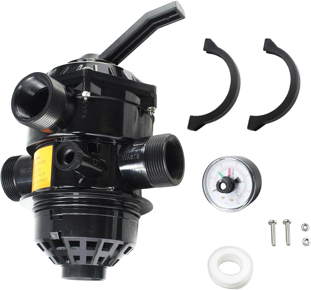 272526 262506 Sand Filter Multiport Valve 6-Way Clamp Style Valve 1-1/2 in Compatible with Pentair Sand Dollar Tagelus Starbright Pool and Spa Sand Filter Replaces 262506