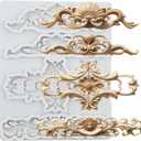 Baroque Silicone Molds Curlicues Scroll Lace Fondant Mold Relief Flower Lace Mold For Cake Decorating Cupcake Topper Candy Chocolate Polymer Clay Gum Paste