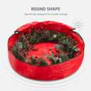 ZOBER Christmas Wreath Storage Container 24 Inch - Wreath Bag for Artificial Wreaths Box - Dual Zippered Wreaths Storage Bag with Strong Durable Handles - Red