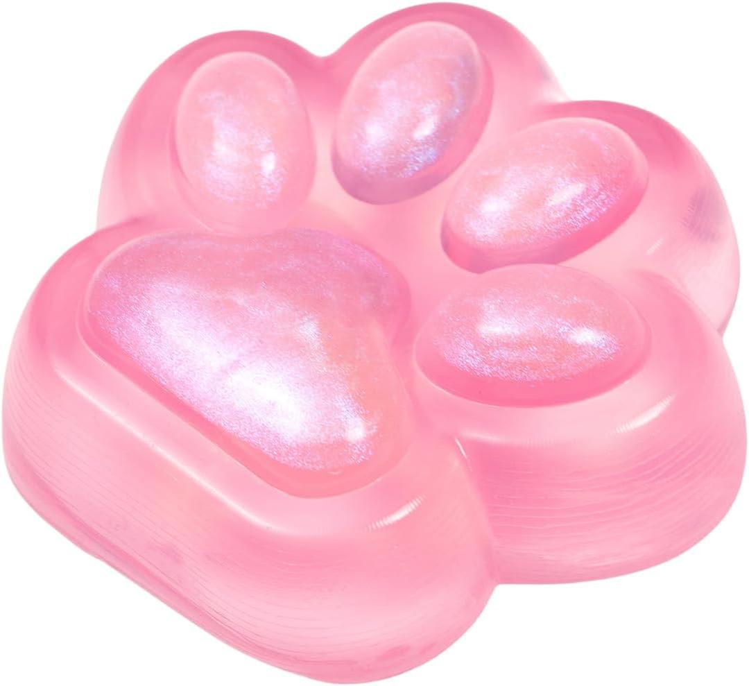 Big Pink Cat Paw Squishy Toy, Large Squeeze Cat Paw Fidget Toys, Cute Kawaii Squishies for Stress Relief Pinch Family Toys Gifts for Adults