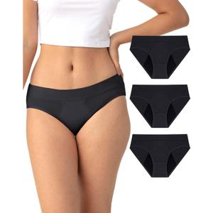 Neione Period Underwear for Women Mid Rise Menstrual Panties Modal Hipster Briefs Soft Stretch, L
