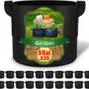 Gardzen 20-Pack 5 Gallon Grow Bags, 300G Thickened Aeration Fabric Pots with Handles, Heavy Duty Plant Bags for Plants