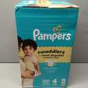 Pampers Swaddlers Diapers, Size 4 (15-34 lbs), 120 Count, Absorbent, Keeps Baby Dry and Comfortable, Skin Safe Disposable Baby Diaper 