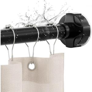 Shower Curtain Rod Tension No Drill Adjustable 30-43 Inch, Black
