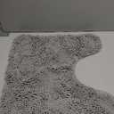 OLANLY Toilet Rugs U-Shaped 20x20, Extra Soft Absorbent Chenille Contour Bathroom Rugs for Toilet, Dry Quickly, Machine Washable, Non-Slip Bath Mat, Light Grey