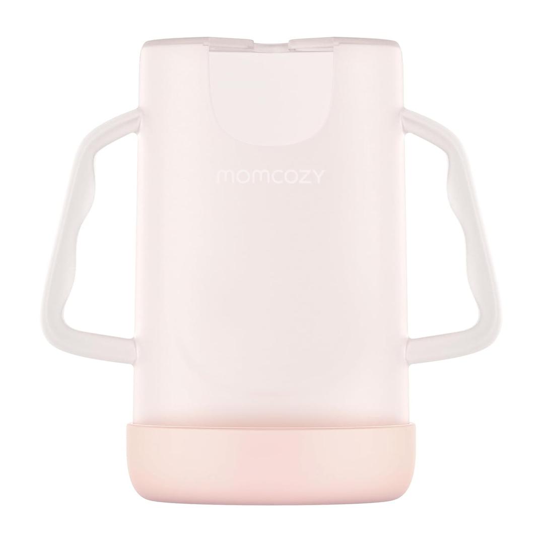 Momcozy Squeeze Pouch Holder for Food Pouches and Drink Boxes, Baby Pouch Holder Allows Baby to Self-Feed and Avoid Messes, Baby Food Pouch Holder Handle is Easy to Grip, Comfortable, Pink