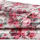 Betsey Johnson - Twin Sheets, Luxurious Satin Bedding Set, Smooth & Silky Home Decor (Vintage Floral Pink, Twin) (Queen)