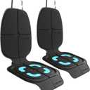 HEYTRIP Car Seat Protector, 2 Packs, Rear-Facing/Forward Facing Car Seat Mat for 0~12 Years Old Children, Waterproof, Easy Cleanup, Non-Slip, Fit Most Car Seats(Black Blue)