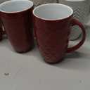 AmorArc Extra Large Coffee Mugs Set of 6, 20oz Ceramic Tall Coffee Mugs Set with Textured Geometric Patterns for Coffee/Tea/Beer/Hot Cocoa, Dishwasher & Microwave Safe, 3- Beige, 3- Dark Red