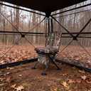 FUNHORUN Hunting Chair with Storage Bag, 360 Degree Silent Swivel Hunting Seat, Camouflage Foldable Ground Blind Chair, Tool-Free Padded Cushion Portable Seat, Lightweight, Compact