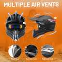 OUMURS Adult Motocross Dirt Bike Helmet with Goggles, Gloves & Mask Dirt Bike ATV Helmet for Unisex-Adult Men Women Adjustable Sun Visor DOT/FMVSS-218 Off-Road Motorcycle Helmet UTV Helmet Downhill
