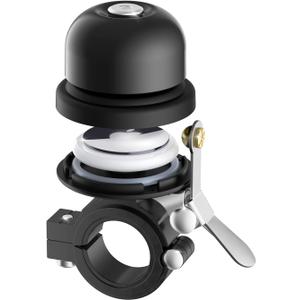 Bicycle Bell for Apple AirTag, Stouchi AirTag Bike Mount GPS Tracker Waterproof Classic Brass Holder Hides Air Tag Under Bike Bell Anti-Theft 2 Sizes for Choice (1.13~1.25", Black-1P)