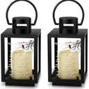 2 Pcs Cardinal Memorial Lantern With LED Candle - Thoughtful Bereavement Sympathy Gift for Loss of Mom Dad - in Memory of Loved One - Celebration of Life Decorations - Decorative Candle Lanterns