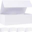 LFBOX White Gift Box with Magnetic Lids 13.8x8.3x4.4 in, Large Bridesmaid Groomsman Proposal Boxes 5 Pack, Collapsible Rectangle Storage Box