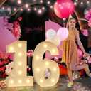 Light up Numbers 1, 3FT Giant Marquee Numbers for 1st 15th 16th 21st Birthday Decoration, Anniversary Party Decor, 2026 Graduation Decoration,Pre-Cut Foamboad Kit