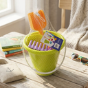 Beach Bucket Toy Set 9 Piece 1 Bucket 2 Shovels 1 Rake 5 Sand Molds