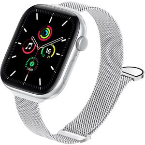 JKD Thin Metal Band Compatible with Apple Watch Bands Women 40mm 41mm 38mm 42mm, Magnetic Stainless Steel Mesh Strap for iWatch SE/SE 2 Apple Watch Series 10 9 8 7 6 5 4 3 Ultra Women & Men Silver