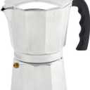 IMUSA 12-Cup Stovetop Espresso Maker, Cast Aluminum Coffee Maker, Cuban Coffee Brewer, Moka Pot Style, Portable Coffee Maker for Home, Camping, or Travel (Silver)