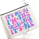 UPNEGE Cheerleader Gifts Makeup Bag Cheerleading Team Gifts for Women Cheerleader Cosmetic Bag It's Me Hi I'm the Cheerleader Zipper Makeup Pouch Gift