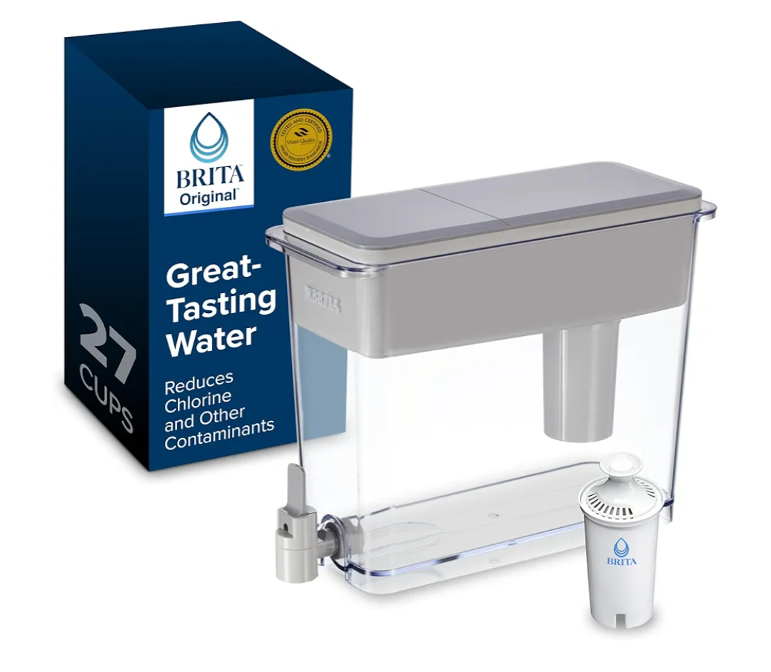 Brita UltraMax Large Water Dispenser With Standard Filter, BPA-Free, Reduces Copper, Cadmium and Mercury Impurities, Lasts 2 Months or 40 Gallons, Includes 1 Filter, Kitchen Accessories, Large 27-Cup
