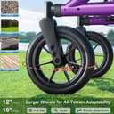 MAXWALK Walkers for Seniors, Rollator Walker with Seat, 12" Big Rubber Wheels All Terrain Rollator Walker with Backrest, Built-in Cable, Cup Holder, Foldable and Height Adjustment for Seniors, Purple