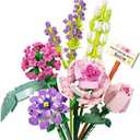 Mini Bricks Flower Bouquet Building Sets, Artificial Flowers, 553 Pieces Botanical Collection for Ages 8-12 yrs Old Girl for Gift (Not Compatible with Set)