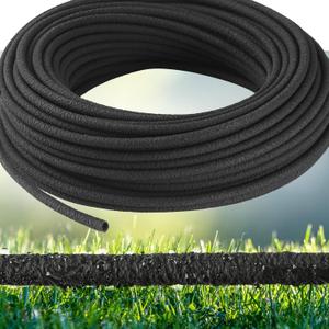 Sasylvia 200 ft 1/4 in Irrigation Tubing Soaker Hose System, Rubber and PE Material, Porous Drip Line for Watering Hydroponics Vegetable Beds, Black