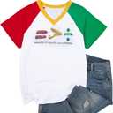 Juneteenth Shirts Women African American Freedom T-Shirts Equality is Greater Than Division V-Neck Tee Tops (Large)