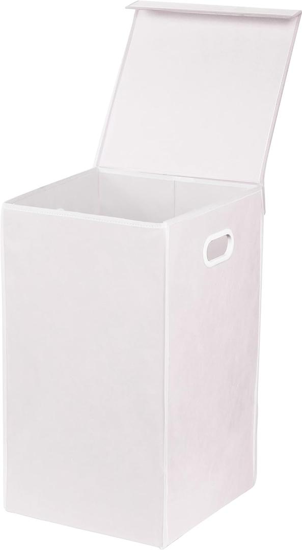 Simple Houseware Foldable Laundry Hamper Basket with Lid, White Simple Houseware Foldable Laundry Hamper Basket with Lid, White