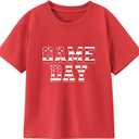 Toddler Football Shirt Boys Girls Game Day T-Shirt Kids Baseball Tee Cute Cotton Clothes Short Sleeve Tops, Size: 3-4T