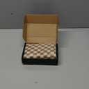 SOIDRAM 2 Pieces Makeup Bag Large Checkered Cosmetic Bag Capacity Canvas Mix Travel Toiletry Bag Organizer Cute Makeup Brushes Aesthetic Accessories Storage Bag for Women, Checkered Mix Brown