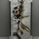 Yihui Arts Black White Gold Canvas Wall Art Hand Painted Abstract Painting Modern Decor (32"L x 16"W)