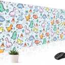 Mousepad Desk Mat Gaming Large Keyboard Cute Office Desktop Computer Laptop Dinosaur XXL Long Giant Big Kawaii Aesthetic Girly Pretty Design Women Girl Gamer Oversized Wide 30x12'' Mousepad