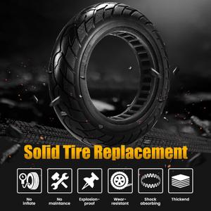 2-pack 10x2.125 Solid Tire,10 inch Shock Non-Pneumatic Scooter wheels,10x2.125 Explosion-Proof Tubeless Tyre Front/Rear Tire Replacement Wheel For Electric Scooter Accessories